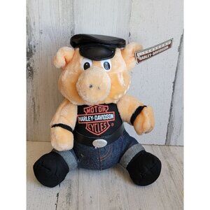 Vintage Harley Davidson 1993 biker Plush Pig Hog Toy‎ motorcycle play by play